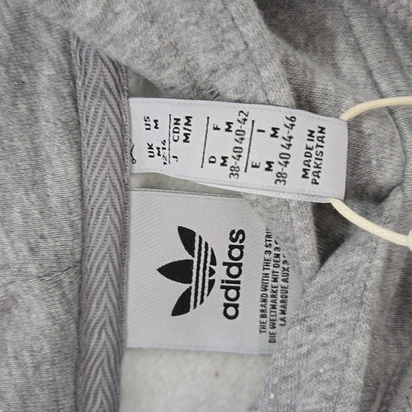 NWT Adidas Originals Adicolor Essentials FleecebHoodie Gray/White IA6418 Women's - Picture 6 of 10